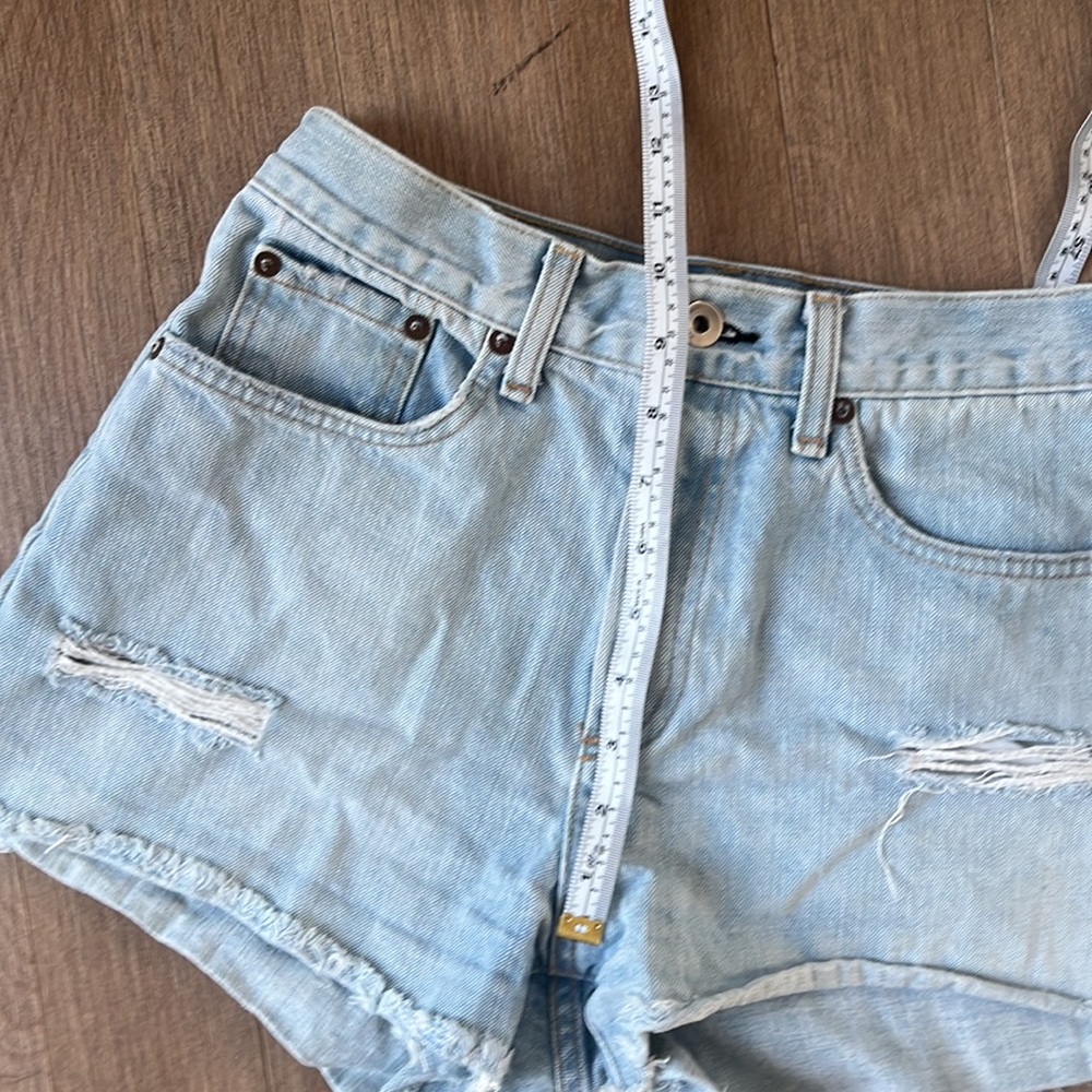 rag & bone Glena Whole Blue Justine Ripped Distressed Jean Short 26 - Picture 8 of 8